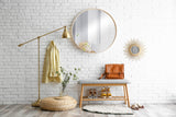 BD ART Miroir mural épais rond 50 cm en bois naturel scandinave bohème salle de bain douche