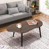 FEUFOAM Table basse en forme de nuage, style industriel moderne, tables basses en bois, table centrale irrégulière, table de sol, milieu du siècle, meubles décoratifs pour salon, marron rustique