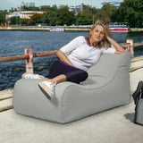 Ecopuf Master | Pouf Fauteuil de Jardin Chaise Longue | Pouf d'extérieur XXL en Polyester imperméable | Pouf Poire avec Poche latérale | Pouf Exterieur Dim 115 x 65 x 60