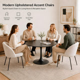 GOKHOMX Table Ronde Noire 110 cm - pour 4 à 6 Personnes, Parfaite pour la Cuisine, la Salle à Manger, Le Bistro et Les Conférences | Design Scandinave Moderne