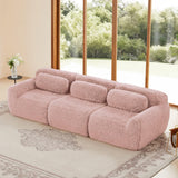 KOMHTOM Canapé Modulaire d'angle en Peluche, Canapé Profond Confortable Moderne pour Salon, Bureau, Rampe Courbée, 291 x 104 x 73cm (Rose)