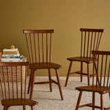 sweeek - Lot de 4 chaises Noyer à barreaux en Bois d'hévéa. Romie. L 50.8 x P 44.2 x H 90cm.