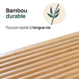 Banc en Bambou – Banc Entree & Banquette Bois Intérieur pour Salon, Chambre & Salle à Manger 90x33x43cm | Banquette en Bois, Assise d'entrée & Meuble de Lit | Capacité de Charge Jusqu'à 250 kg