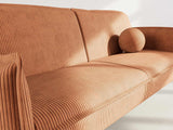 Bestmobilier - Lexie - Canapé Convertible clic-clac 2 Places en Velours côtelé, Terracotta