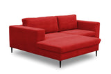 DOMO. collection Modica Canapé d'angle Moderne en Forme de L sans Sol - 244 x 173 x 83 cm (l x p x h) - Rouge
