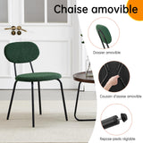 ANVOFONG Chaises de Salle à Manger Lot de 2,Chaises de Cuisine en Tissu Teddy,Chaises Longues Empilables,Convient à la Salle à Manger,La Cuisine,La Chambre à Coucher,La Salle de Réception-Vert