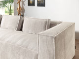 Lisa Design - Canapé d'angle Stella - Canapé 4 Places en Velours Côtelé - Style Contemporain - Fabriqué en Europe - Gauche,