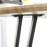 HOMCOM Table à Manger Design Industriel Grand Plateau dim. 120L x 60l x 75H cm Pieds métal Noir en épingles MDF Aspect chêne Clair