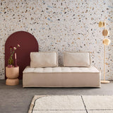 sweeek - Chauffeuse 2 Places pour canapé modulable Tissu capitonné crème
