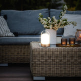 BRILONER - Lampe de table sans fil, variateur à 3 niveaux, fonction mémoire, ip44, câble de charge usb-c, salon à poser, lampe chevet, 14.5 x 13.5 x 24 cm, bronze métallique blanc