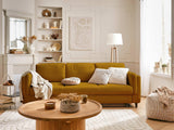 Lisa Design - Canapé Convertible Brooke en Velours - Canapé Lit - Sofa Jaune 3 Places - Salon
