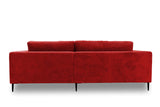 DOMO. collection Modica Canapé d'angle Moderne en Forme de L sans Sol - 244 x 173 x 83 cm (l x p x h) - Rouge