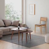 HOMN LIVING Pack de 2 chaises Vilma en Chêne, Bois Massif et rotin Naturel, 45,5 cm (Largeur) 54,5 cm (Profondeur) 82 cm (Hauteur)