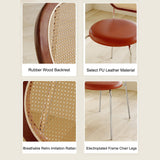 ZXTRYBHD Chaises Salle Manger en Rotin, Chaise Table a Manger Rembourrée avec Dossier en Canne et Pieds en Métal, Chaise Rotin pour Restaurant, Café, Bar (Color : Orange)