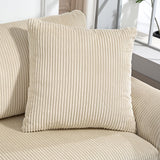 HOMCOM Canapé 3 Place Velours côtelé 212 cm, canapé Moderne avec 2 oreillers Inclus, Coussins à Ressorts, accoudoirs et Dossier rembourrés, Sofa pour Salon, Chambre, Bureau, crème