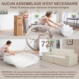 HOMCOM Canapé 3 Places en Velours côtelé 230 cm, canapé Moderne avec Assise et accoudoirs rembourrées, entièrement compressé Pas de Montage nécessaire, pour Salon, Chambre, Bureau, Beige