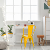 hjh OFFICE 645091 Chaise bistrot VANTAGGIO Comfort Métal Jaune, Style Industriel, empilable