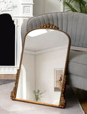 SHYFOY Miroir Mural Antique Orné Baroque Orné, Miroirs décoratifs d'entrée de Salle de Bains Armoire à Poudres, Miroir Ancien élégant Traditionnel, 80 X 60 CM