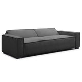 Menzzo Canapé Clic-Clac 3 Places Roger Tissu Bouclette Gris – Convertible Design Moderne 230 cm – Canapé Lit Confortable avec Dossier Rabattable pour Salon & Studio