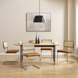 Zouron Chaises De Cuisine en Rotin Lot de 2, Chaises De Salle à Manger Modernes du Milieu du SièCle, Chaises De Cuisine sans Accoudoirs avec Dossier en Rotin Tressé, Pieds en MéTal, Marron