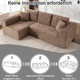 Yihomfy Canapé d'angle Modulable,Canapé-lit Convertible,Canapé Nuage sans Montage avec Assise Profonde,Canapé Moderne en Forme de L pour Salon (Marron)