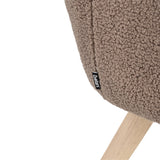 Beliani Fauteuil Moderne en Bouclé Pieds en Bois Rembourrée avec Accoudoirs Marron Bjarn
