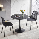 buybyroom Table à Manger Ronde Moderne scandinave - Petite Table Minimaliste pour Cuisine, Salle à Manger et Salon - Noir