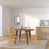 t m c s Tommychairs - Set 4 chaises Venice pour Cuisine, Bar et Salle à Manger, Robuste Structure en Bois de hêtre peindré en Couleur chêne et Assise en Paille