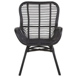 Chaise Fauteuil en Rotin Noir Confortable et très Décorative pour Chambre ou Salon au Style Boho et Rustique Beliani