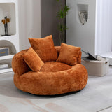KOMHTOM Gros Pouf Canapé, Pouf Fauteuil Canapé pour Les Paresseux, avec 3 Coussins, sans Installation, Idéal pour Chambre, Salon ou cinéma Maison (Orange)