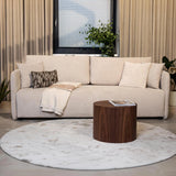 Mobilier-Deco CELSY - Canapé 3 Places Convertible avec Coffre en Tissu Beige