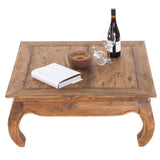 Design Delights Table opium East 80 - 80 x 80 x 35 cm (l x p x h) acajou massif - Table d'appoint en bois massif - Table basse - Couleur : 01 Vintage naturel