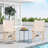 COSTWAY Chaise de Jardin Extérieur Lot de 2 Style Papillon, Chaise Pliante Camping Portable Bambou avec Sac, Chaise Extérieur Intérieur pour Pique-Nique Pêche Salon, Charge 150 KG (Beige)