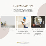 GOLD&CHROME UNIQUE DESIGN, Miroir Mural, Rond, avec Cadre en Aluminium - Blanc ⌀60 Miroir revêtue de téflon, résistante à l'humidité Cadre de Miroir, 2 cm de Profondeur, Peint par poudrage