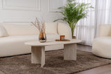 Hanah Home Élégante Table à café, Travertine, 119 x 39,8 x 60 cm, 100% mélamine, épaisseur 18 mm, Design élégant en marbre pour espaces de Vie Modernes