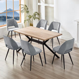 WAFTING Lot de 2 Chaises de Salle à Manger, Chaise avec Velours Côtelé en Éponge Épaisse, Chaise de Cuisine avec Pieds Métalliques Séparés, pour Salle à Manger, Cuisine et Réception, Gris