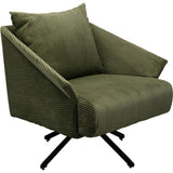 Kare Milo Fauteuil pivotant Design pivotant à 360 °, Charge maximale 110 kg, Aspect Velours côtelé, Fauteuil de Salon, rembourré, avec accoudoirs, pour Salon, Bureau, en Bois de pin Massif, 73 x 83 x