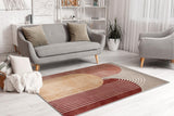 rugsx Tapis Fusion 0810 Tapis géométrique Moderne en Crème & Terracotta - Salon, Salle à Manger, Grandes pièces 160x220 cm