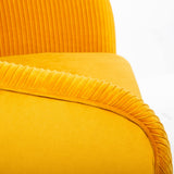 Atmosphera - Fauteuil Solaro Moutarde en Velours plissé