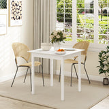 HOMCOM Table de Cuisine Table de Salle à Manger carrée pour 2 Personnes, Table de Salon en Bois Massif, pour Cuisine, Salle à Manger, Blanc, 75 x 75 x 76 cm