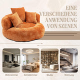 KOMHTOM Gros Pouf Canapé, Pouf Fauteuil Canapé pour Les Paresseux, avec 3 Coussins, sans Installation, Idéal pour Chambre, Salon ou cinéma Maison (Orange)
