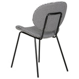 Beliani Lot de 2 Chaises de Salle à Manger Design Rétro sans Accoudoirs en Polyester Noir et Blanc Luana