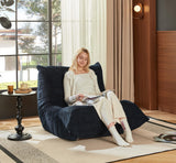 XOFUGEM Pouf poire pour adultes, en mousse à mémoire de forme haute densité confortable, pour salon, chambre à coucher, lecture et télévision (bleu)