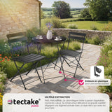 TecTake® Ensemble Table Ronde et Chaises Pliantes Table de Bistrot Bar Salon de Jardin Exterieur 2 Personnes, Structure en Acier lâqué époxy, Mobilier de Jardin Amenagement Balcon Terrasse Jardin