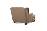 CAVADORE Assado Fauteuil rembourré avec Pieds en Bois, Grande Assise, Rembourrage et 2 Coussins Moelleux, Tissu structuré, Beige foncé, 109 x 104 x 145 cm (l x H x P)