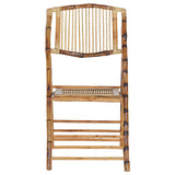Lot de 4 Chaises de Salle à Manger Pliantes en Bambou Naturel et Rotin Parfaites pour Salon ou Cuisine au Style Boho Rustique et Colonial Beliani
