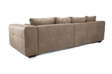 CAVADORE Big Sofa Mavericco - Love Seat - XXL - Design Moderne - Aspect Cuir - avec Coussin de Dossier et Coussin décoratif - 287 x 69 x 108 cm (l x H x P) - Microfibre Beige