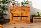 MASSIVMOEBEL24.DE Buffet - Bois Massif d'acacia laqué (Miel) - Style Colonial - Oxford #0424