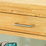 SoBuy Chariot de Cuisine en Bois d'hévéa Kitchen Trolley Desserte roulante avec Deux étagères L80xP40xH90cm, FKW24-N