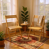 Spetebo Lot de 4 chaises pliantes en bambou naturel - Charge maximale : 120 kg - Chaise de cuisine pliable en bois FSC - Chaise classique pour un usage domestique